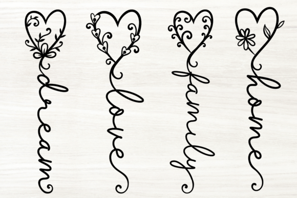 Boho Heart Floral Inspirational Quote SV