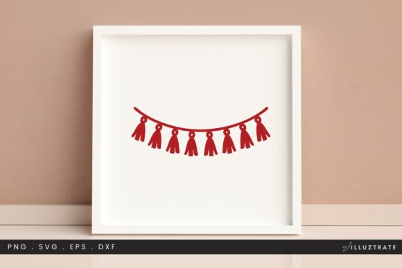 Red Tassle Bunting SVG Clipart